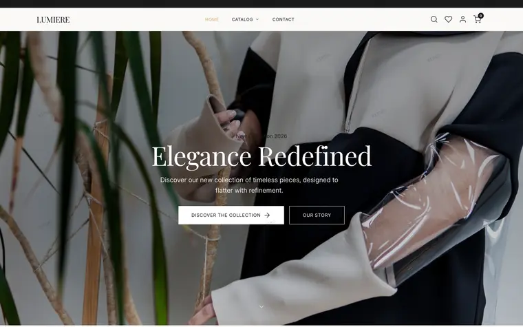 Lumiere theme — storefront home page