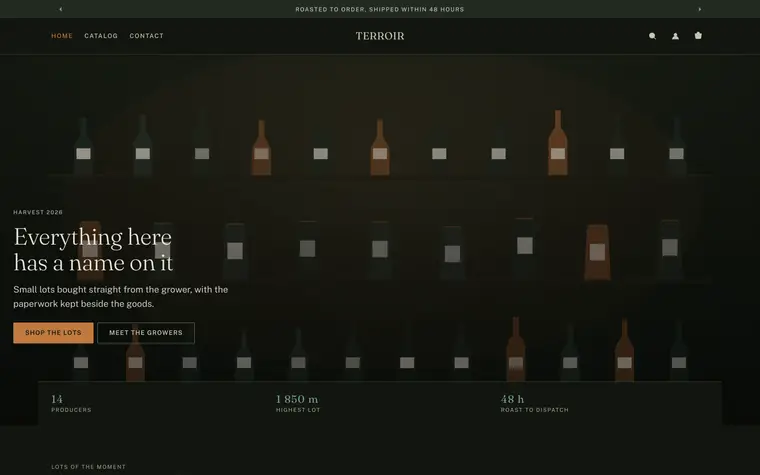 Terroir theme — storefront home page
