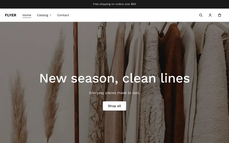 Flyer theme — storefront home page