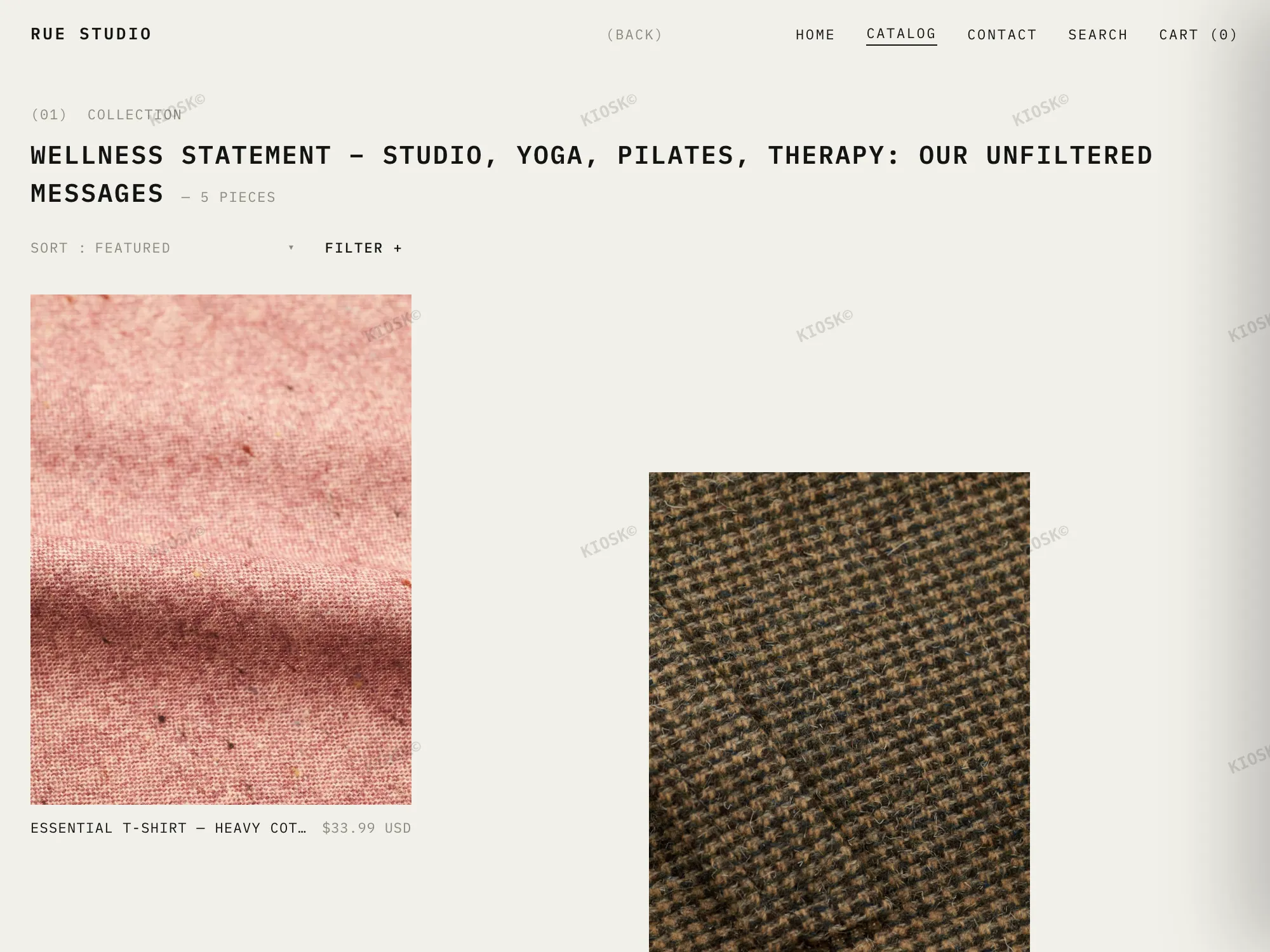 REVUE collection page