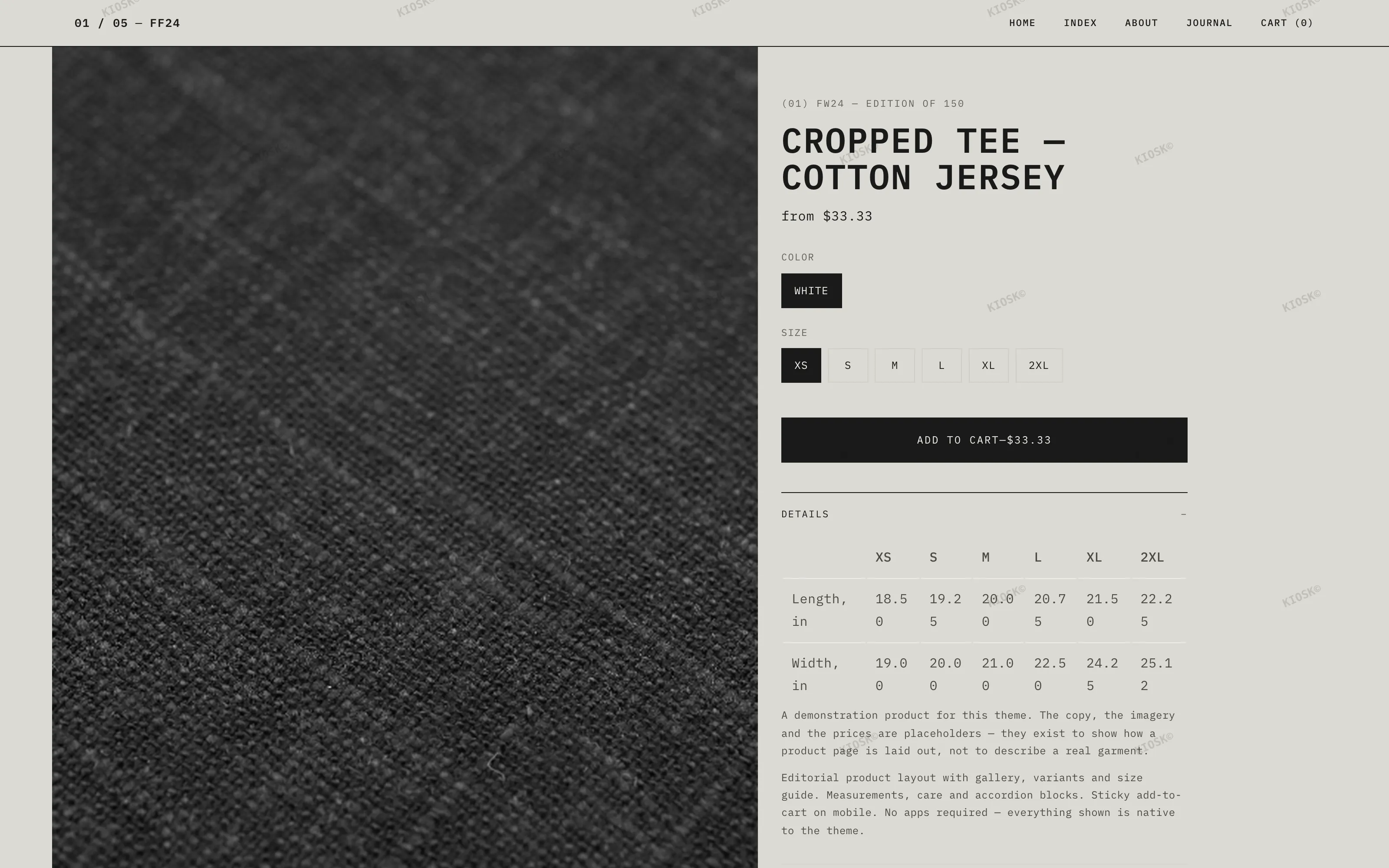 ARCHIVE product page — numbered edition