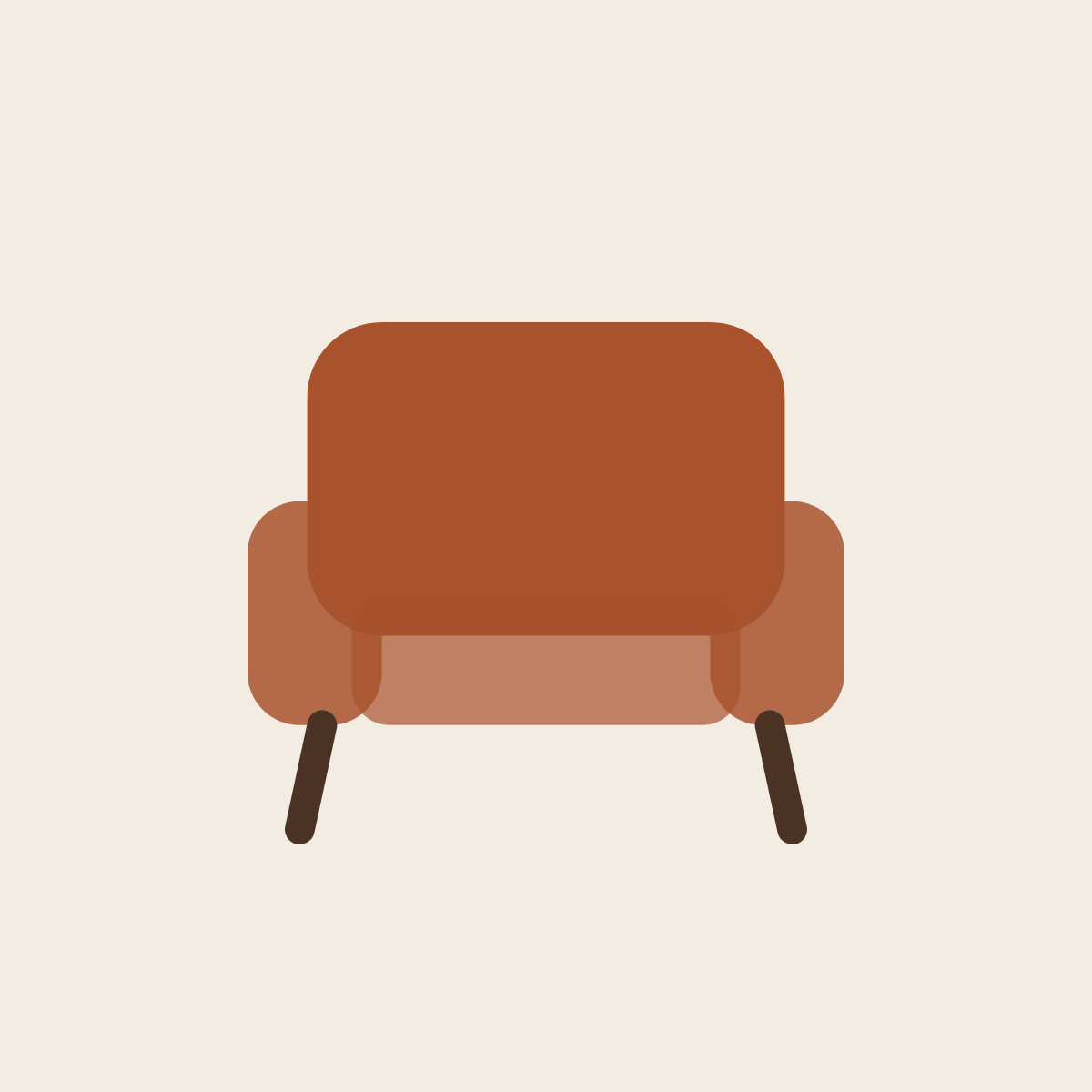 Ocre Armchair, line illustration