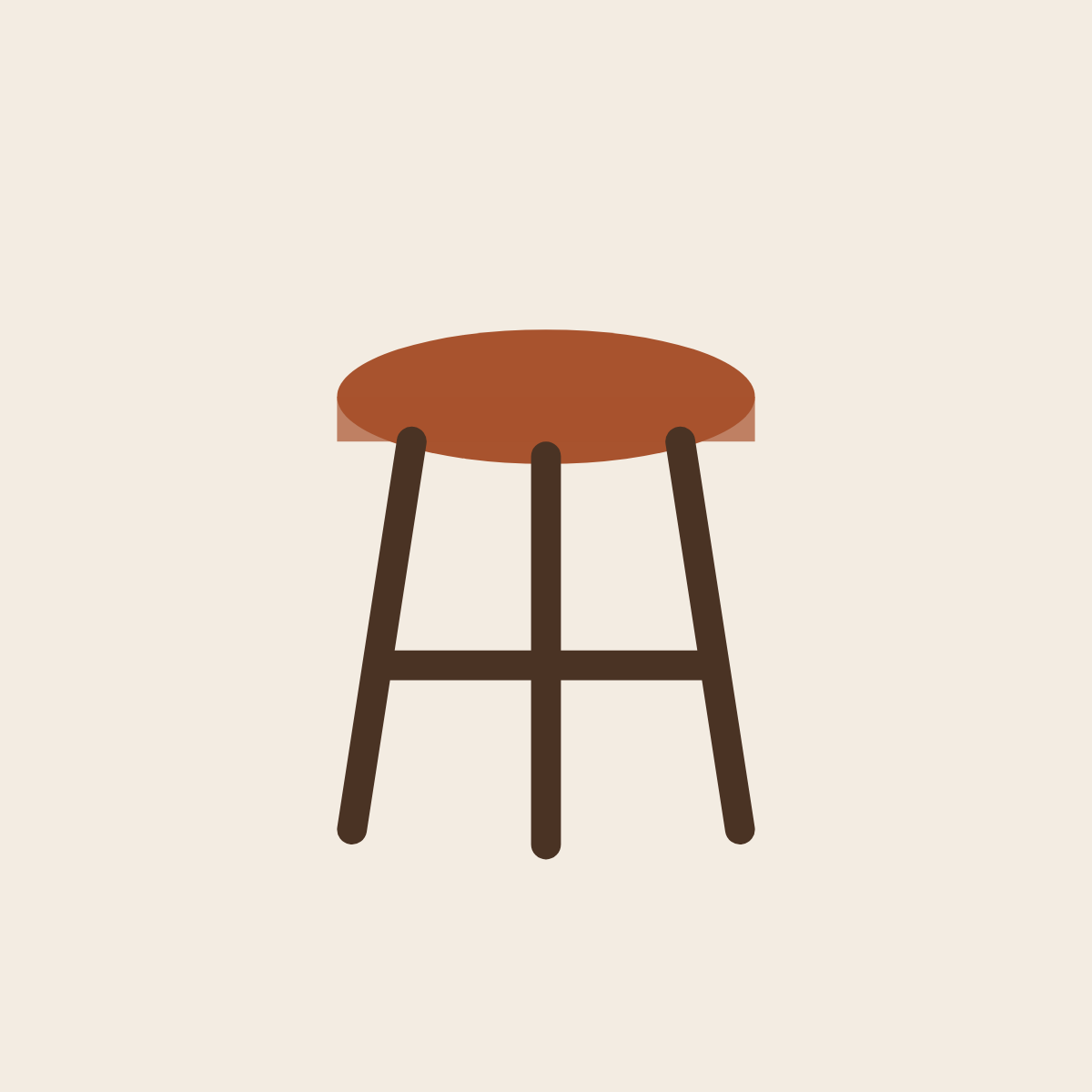 Cadran Stool, line illustration